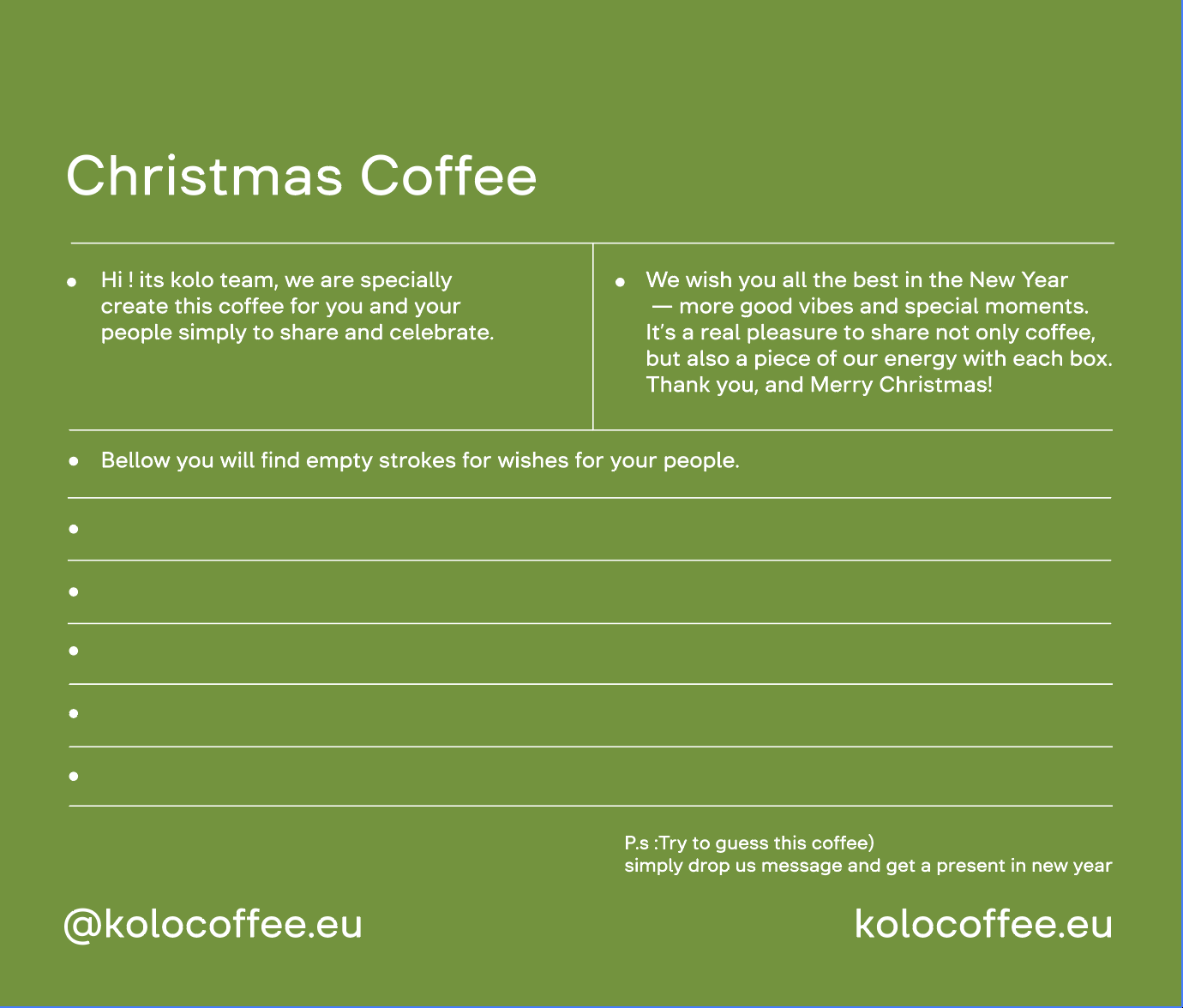 Christmas coffee Secret Santa edition Espresso